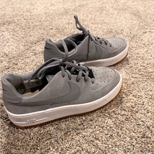 Nike Men's Low-Top Suede Sneakers - Gray with Gum Outsole
